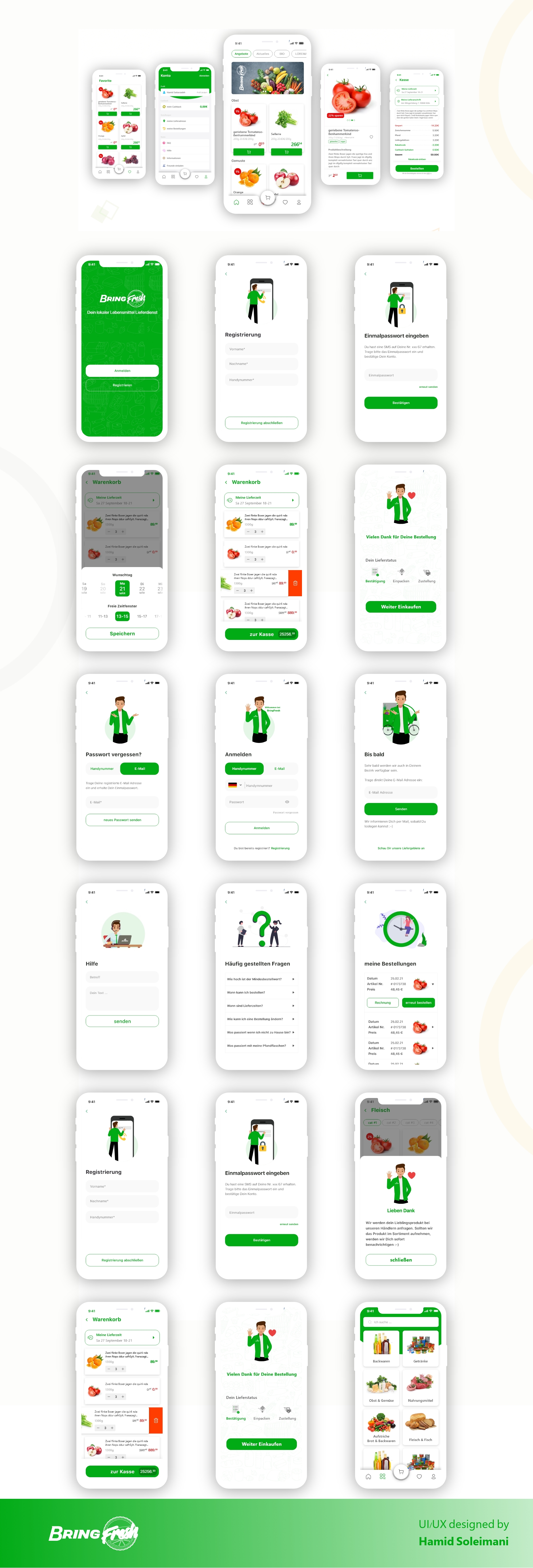 BringBoo customer app flows: onboarding, catalog, checkout, account